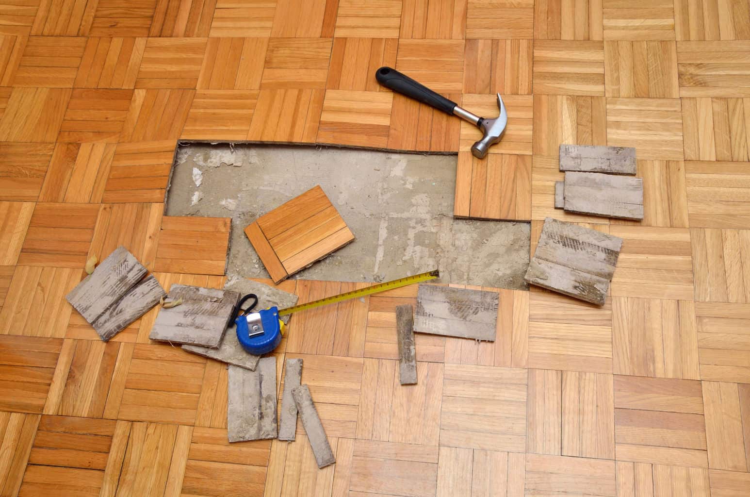 damaged wooden floor