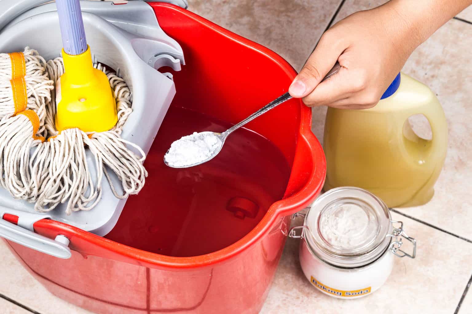 add baking soda to floor cleaner for house cleaning