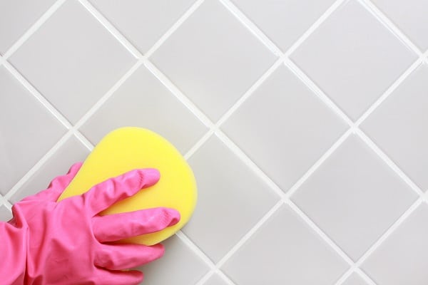 cleaning grout from tiles